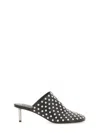 Jil Sander Black Mules With Low Heel And All-over Stud Embellishments In Leather Woman In Black