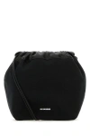 Jil Sander Logo Drawstring Shoulder Bag In Black