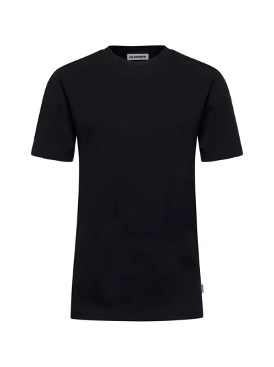 Jil Sander Women Black Cotton Jersey Crewneck T-shirt