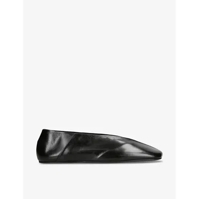 JIL SANDER WOMENS JIL SANDER FOLDED LEATHER BALLET FLATS