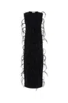 Jil Sander Feather-embellishment Maxi Dress In Black