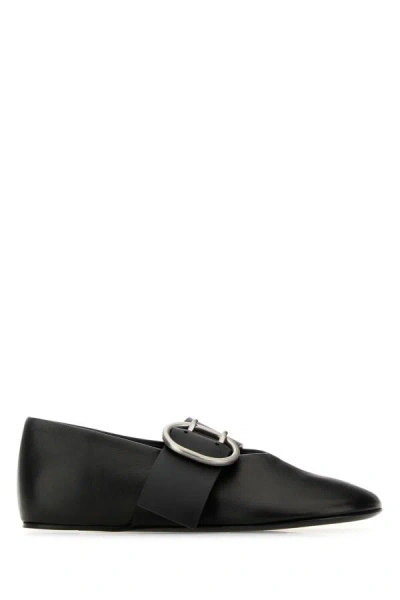 Jil Sander Women Black Leather Ballerinas