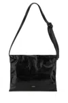 Jil Sander Women Black Leather Cushion Crossbody Bag In Black
