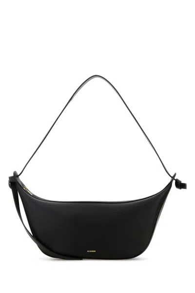 Jil Sander Women Black Leather Knot Shoulder Bag