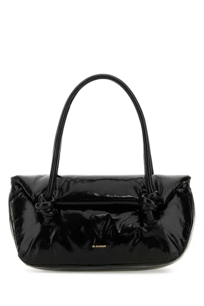 Jil Sander Women Black Leather Small Knot Handle Handbag