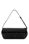 Jil Sander Rollup Small Leather Shoulder Bag In Black