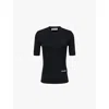 Jil Sander Logo-patch Knitted Top In Black
