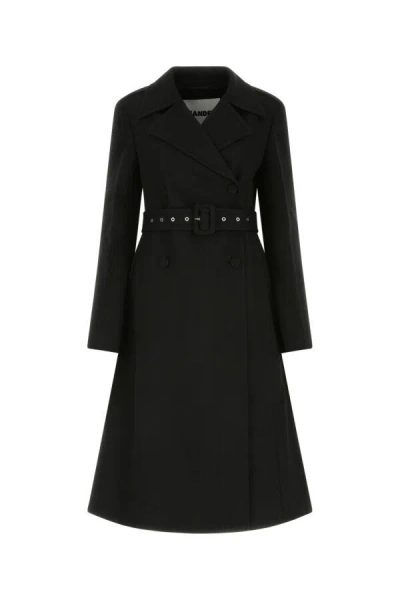 JIL SANDER JIL SANDER WOMEN BLACK NYLON BLEND COAT