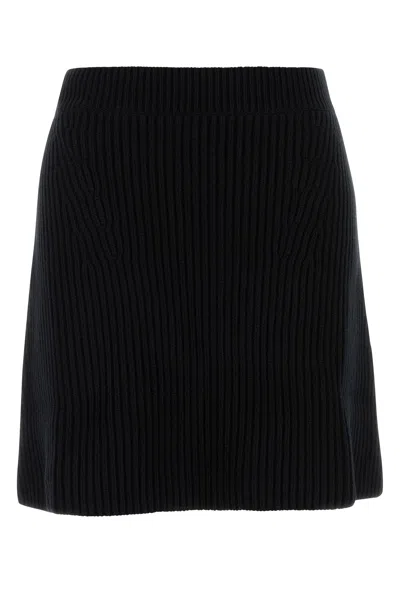 Jil Sander Black Ribbed-knit Wool Mini Skirt