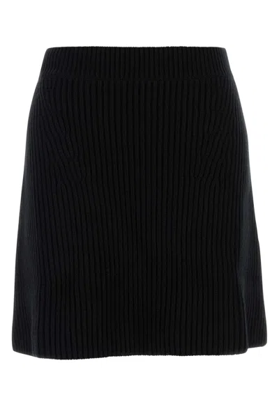Jil Sander Women Black Wool Mini Skirt