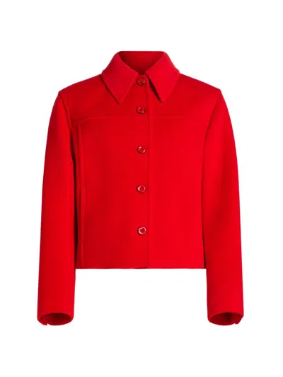 Jil Sander Women's Boxy Wool Cropped Jacket In Red