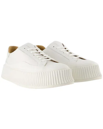 Jil Sander Women's Calfskin Leather Sneaker (authentic Pre-loved) In White