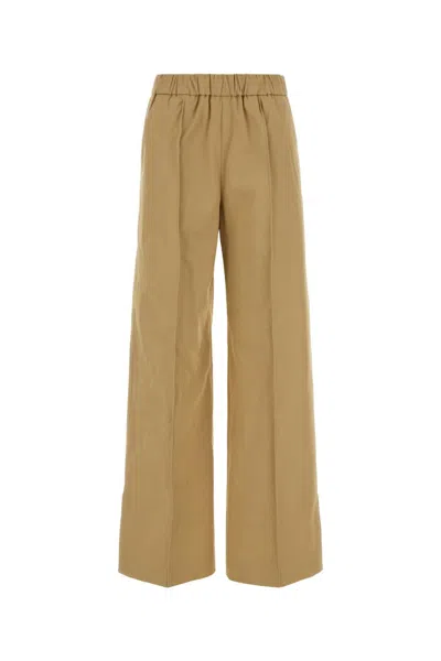 Jil Sander Women Camel Cotton Wide-leg Pant In Nude
