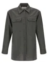Jil Sander Wool Canvas Shirt In Gray