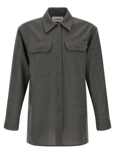 Jil Sander Women Canvas Shirt In Gray
