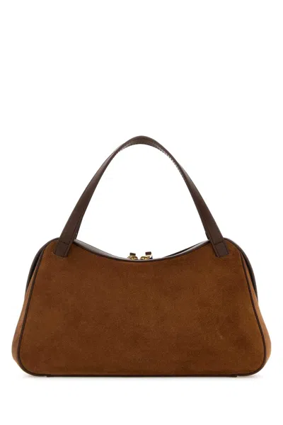 Jil Sander Women Caramel Suede Small Dune Handbag In Brown