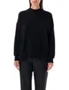 Jil Sander Oversized Cashmere Crew Neck Knit In Black