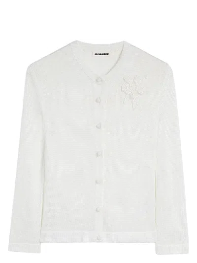 Jil Sander Women's Chaqueta Punto Flor Crudo | Size De36 | J03hp0018j18344103