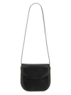 Jil Sander Leather Coin Shoulder Bag With Gold-tone Clasp In Black