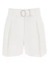 Jil Sander Cotton Bermuda Shorts With Removable Belt In White