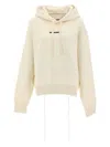 Jil Sander Cotton Hooded Sweatshirt In Panna