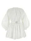 Jil Sander Leather-trimmed Cotton Poplin Minidress