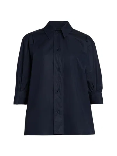 Jil Sander Women's Cotton Poplin Boxy Shirt In Blue