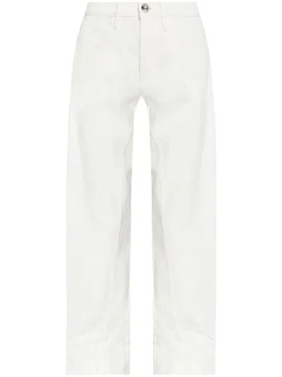 Jil Sander Women Cotton Trousers In White