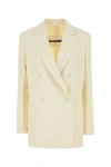 Jil Sander Cream Wool Blazer In Black