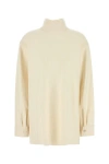 Jil Sander Wool Blend Blouse With High Neck And Keyhole Back In Yellow
