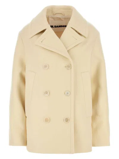 Jil Sander Women's Cream Wool Coat