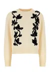 Jil Sander Floral Embroidered Virgin Wool Blend Sweater