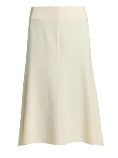 Jil Sander Women's Crepe Textured Midi-skirt In White