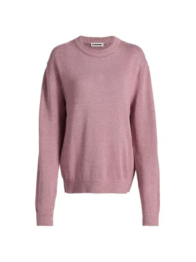 Jil Sander Women's Hemp-silk Crewneck Sweater In Purple