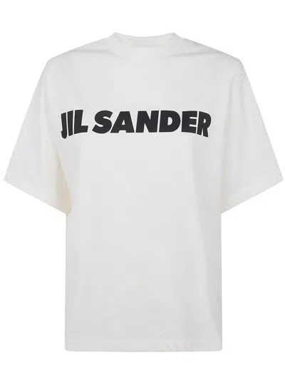 Jil Sander Crewneck Short Sleeves Classic Print T-shirt Clothing In White
