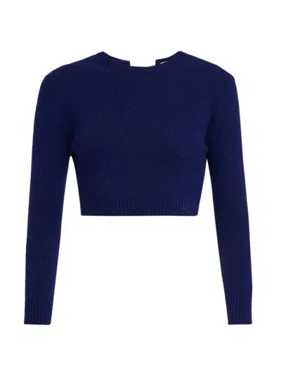Jil Sander Women's Crop Wool Sweater In Blue