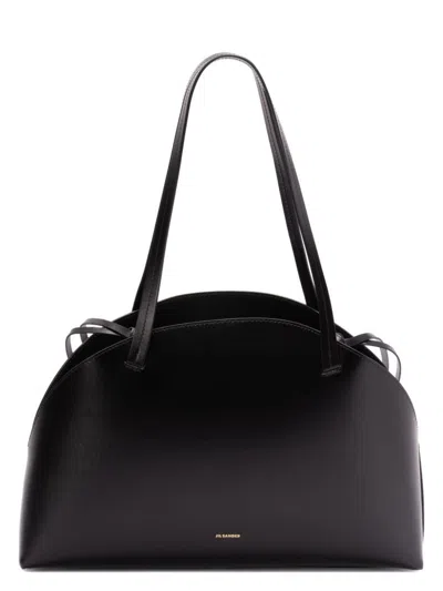 JIL SANDER WOMEN'S CURVE MEDIUM LEATHER SHOULDER BAG