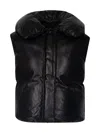 Jil Sander Leather Padded Gilet In Black