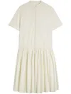 Jil Sander Relaxed Cotton Dress With Button-down Front In Multicolor
