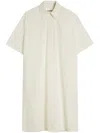 Jil Sander Relaxed Silhouette Cotton Dress With Classic Collar In Multicolor
