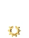 Jil Sander Earrings Open Hoop Studded Detailing Polished Finish In Gold
