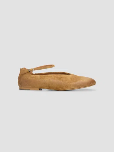Jil Sander Women's Elyss Suede Ballet Shoes In Walnut