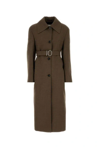 Jil Sander Women Embroidered Wool Blend Coat In Multicolor
