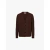 Jil Sander Womens Espresso V-neck Relaxed-fit Wool-bouclé Cardigan In Espresso