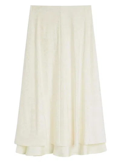 JIL SANDER WOMEN'S FALDA BORDADO FLORES CRUDO | SIZE DE38 | J03MA0226J20297104