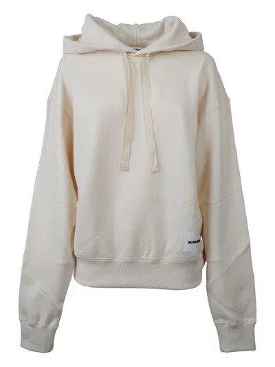 Jil Sander Hooded Sweatshirt In White