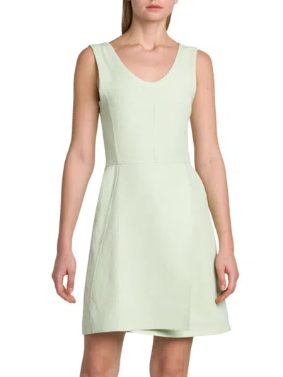 Jil Sander Women's Fit & Flare Linen Blend Mini Dress In Tea Green