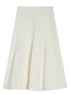 Jil Sander Flared A-line Midi Skirt In White