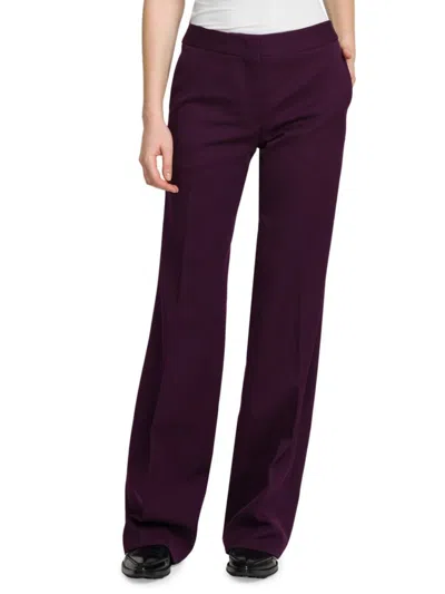 Jil Sander Women's Flared Wool Dress Pants In Wine