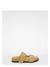 Jil Sander Buckle Leather Flat Sandals In 251